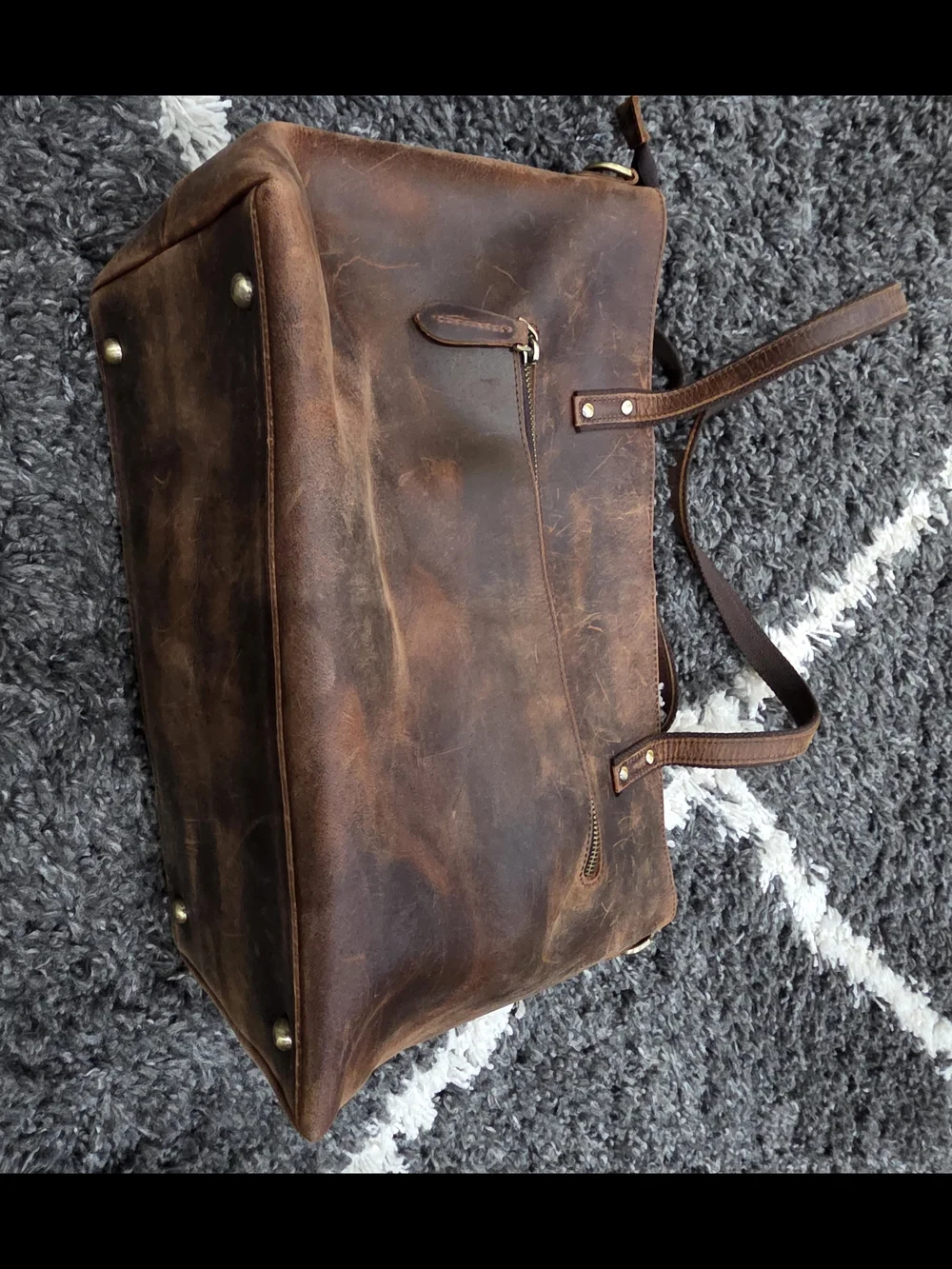 S-ZONE Women Vintage Genuine Leather Tote Bag Large Shoulder Purse Work Handbag